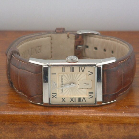 Emporo Armani Other - Pre-Owned Men’s Vintage Emporo Armani AR-0248 Leather Band Dress Watch